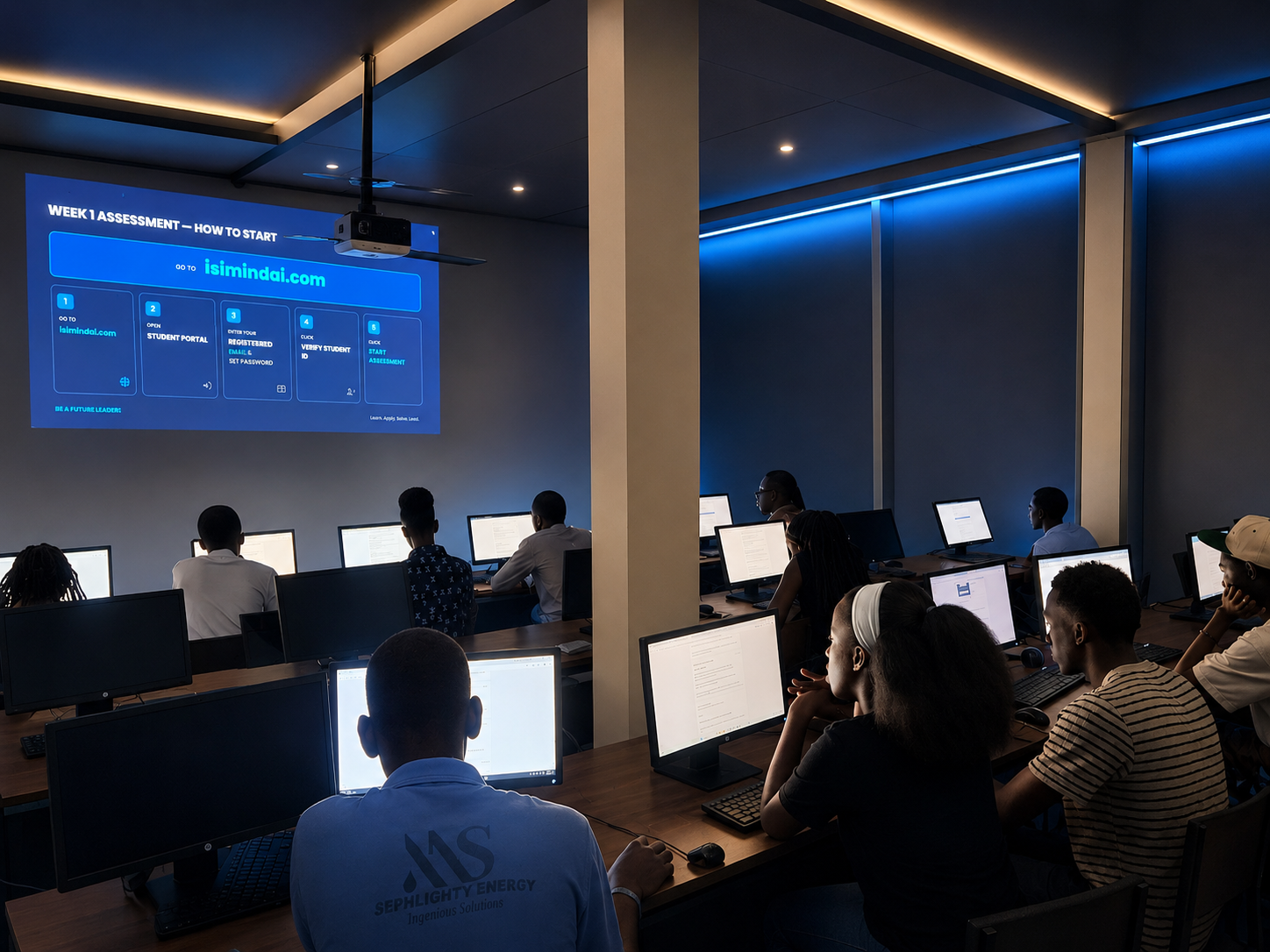 Future Leaders Using AI during an ISI MIND AI training session
