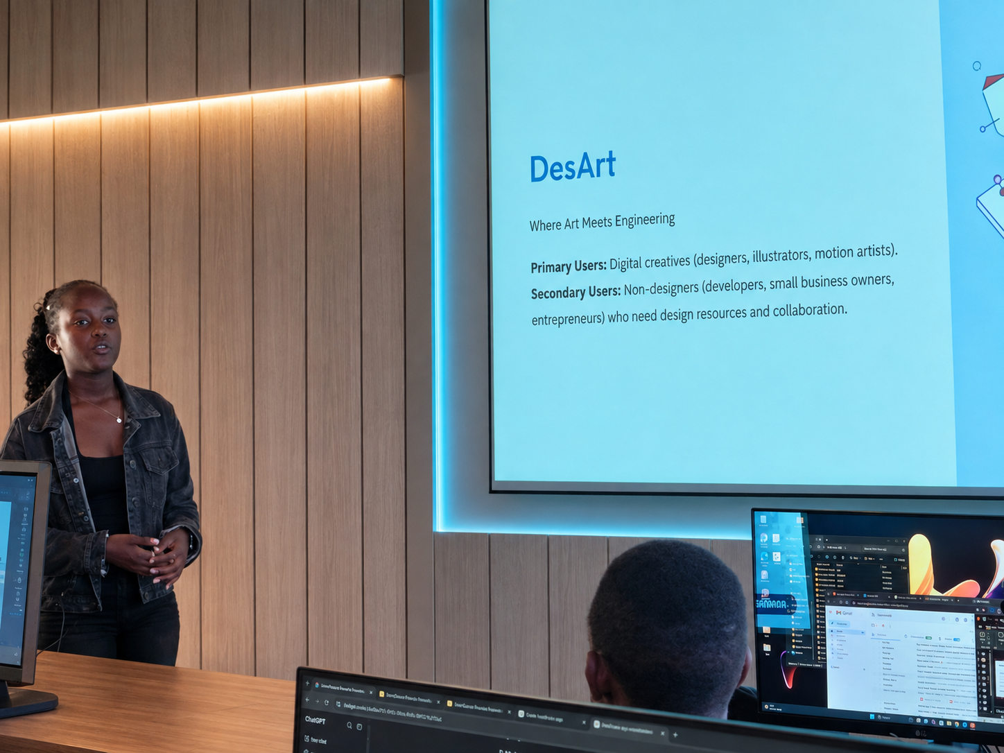 Student Project Presentation during an ISI MIND AI training session